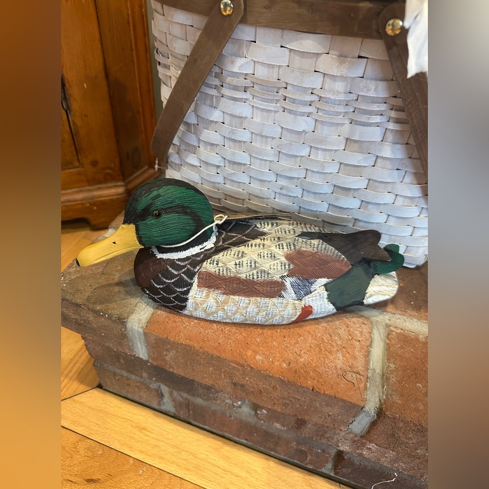 Vintage Wooden Duck Decoy by Northwest Artisan 90’s with tag